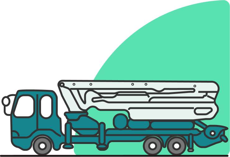 コンクリートポンプ車のイラスト