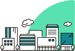 建物が並んでいるイラスト