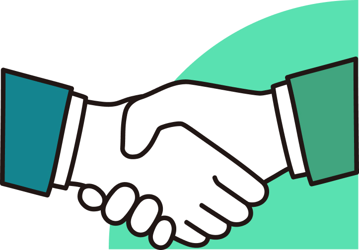 握手をしているイラスト